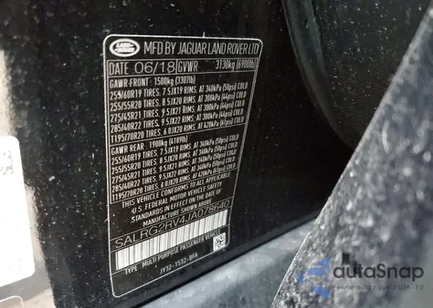 2018 Land Rover Discovery Se z USA, uszkodzony, nr VIN SALRG2RV4JA078640